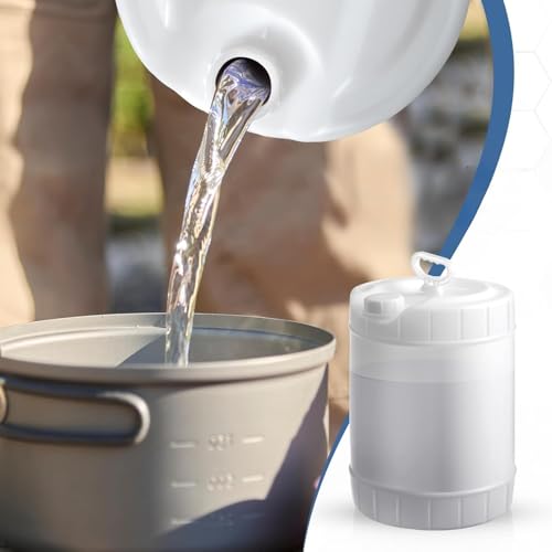 5 Gallon HDPE Oil Storage Container Automotive | - Leak Proof Translucent Plastic Carboy with Handle - ext. Dia. 11.5" x 14.75" H. - Made in USA - color: Translucent