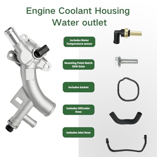 Aluminum Engine Coolant Housing Water Outlet Kit with Hoses for Sonic