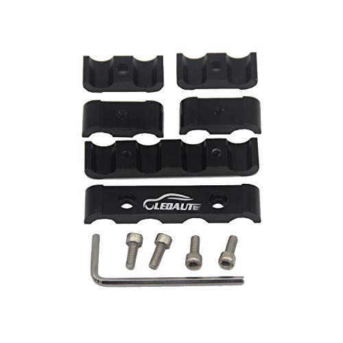 LEDAUT Black 8Cyl Spark Plug Heat Shield Protector and 12pc Engine Spark Plug Wire Separator Insulating Fire Sleeve with Divider Suit for 8mm 9mm 10mm - color: Black, size: 18PCS