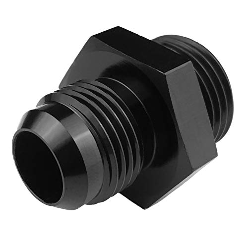 8AN Flare to 10AN O Ring Boss ORB Male Fuel Pump Rail Adapter Aluminum AN Flare Twin Hose Fitting Black - size: 8AN to 10AN Oring