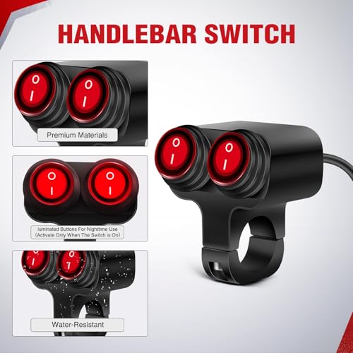 Nilight Motorcycle 7/8" (22mm) Handlebar Dual Control Switch - color: Motorcycle Handlebar Switch-Dual Control 4 Pin