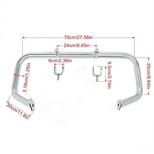 Highway Crash Bar Engine Guard Compatible with Kawasaki Vulcan VN900 Classic 2006-2026 & VN 900 Classic LT 2006-2026(Chrome) - color: chrome
