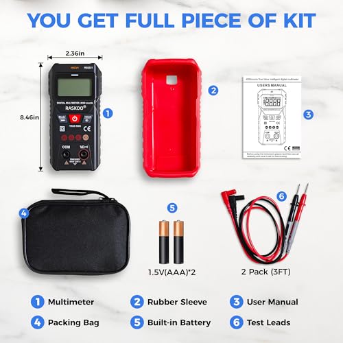 Premium True RMS Multimeter Tester, Digital Multimeter Auto Ranging