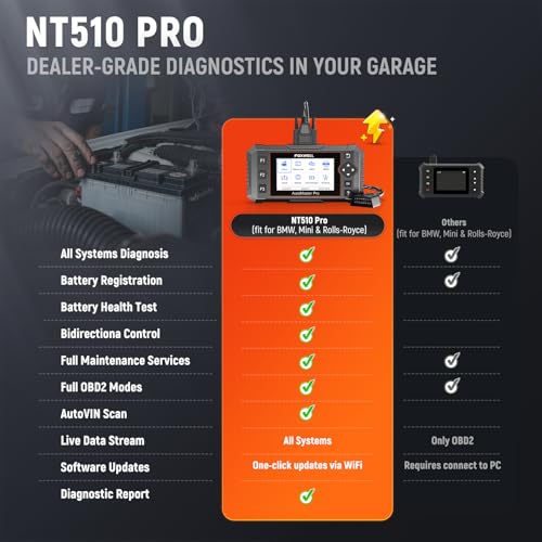 FOXWELL NT510 Pro fit for BMW, 2-in-1 Scan Tool & 12V Battery Tester