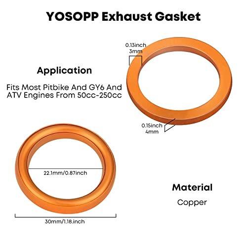 GY6 Exhaust Bolt Nuts Gasket for 50cc 70cc 90cc 110cc 125cc 150cc Scooters ATVs GMB139 Engine Moped Quad 4 Wheeler Dune Buggy Go Karts Taotao Sunl Coolster Jonway Roketa Sandrail (Black) 2 Sets