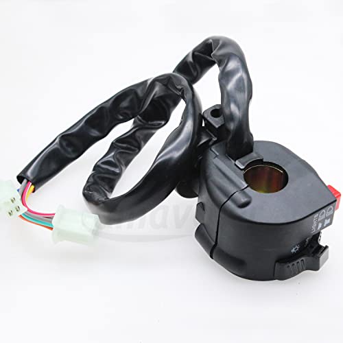 9 Wire 5 Function Left Starter Kill Light Choke Switch Assembly Fit for 150cc 200cc 250cc 300cc Coolster Roketa Yamoto Jetmoto Kazuma Loncin ATV Quad Etc.