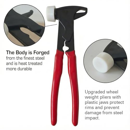 CKAuto Wheel Balancing Weight Pliers/Hammer for Clip-On Weights - size: upgraded