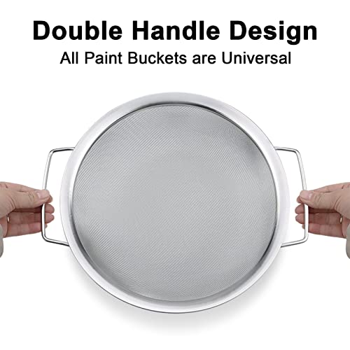 3 Pack Fine Mesh Paint Strainer 60 Mesh Stainless Steel Paint Filter Emulsion Honey Funnel Filter Cover Fits 5 Gallon Paint Bucket Filter Tool Insert Strains