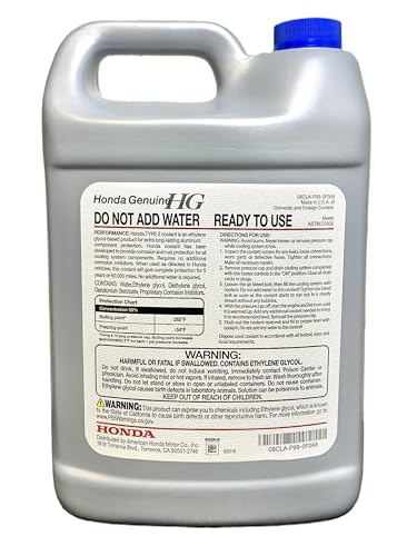 Honda Genuine Extended Life Antifreeze/Coolant Type 2, 50/50 Pre-Diluted, 1 Gallon