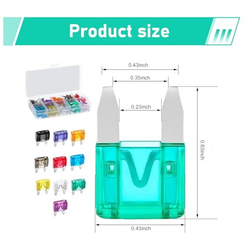 120 PCS Car Fuses Assortment Kit, Low Profile Mini Blade Fuse Kit with Fuse Puller, 2A 3A 5A 7.5A 10A 15A 20A 25A 30A 35A Replacement Fuses for Car Boat Truck SUV (Multicolored)