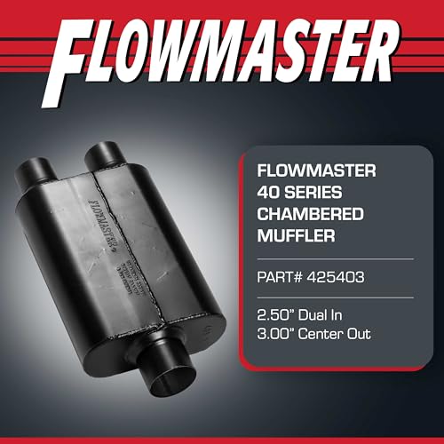 Flowmaster 40 Series Chambered Muffler – 2.50" Center In / 2.50" Offset Out - color: Dual In / Center Out