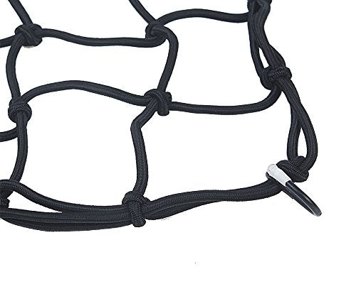 Heavy Duty Cargo Net for Pickup Truck Bed - Stretches from 1' x 1' to 3' x 3' - 12 Metal Carabiners - Compatible with Ford, Dodge RAM, Chevy, Toyota 3 Size
