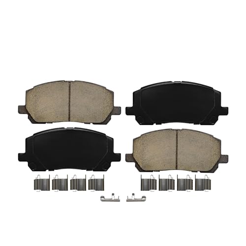 Detroit Axle - Front Ceramic Brake Pads w/Hardware + Brake Cleaner Fluid - size: 4P1201968/Kit