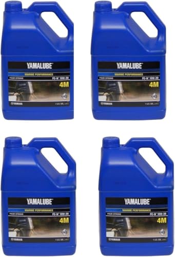 Yamaha Yamalube Marine 4M Mineral Based 4-Stroke Outboard Engine Oil- 4 Gallons, #LUB-10W30-FC-04 - size: 4 Gallons