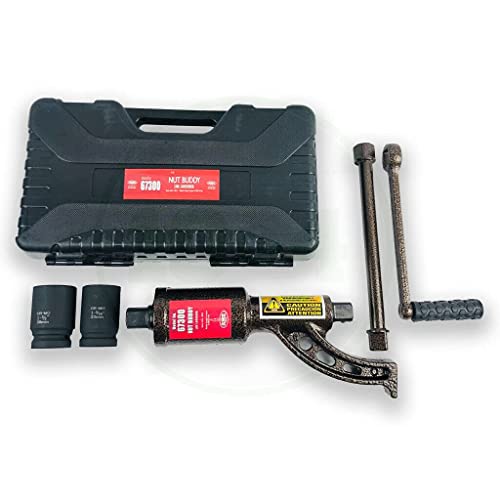 AME INTL 67300 Nut Buddy Wheel Nut Remover – Heavy-Duty Manual Tool for Stuck or Overtightened Lug Nuts - 1-1/2" and 1-5/16" Sockets