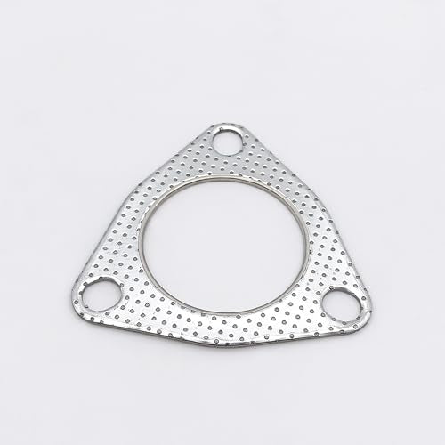 2.5 Inch Exhaust Gasket 3-Bolt Flange 63.2mm Graphite w/Fire Ring 2 Pcs - size: 2.5 in