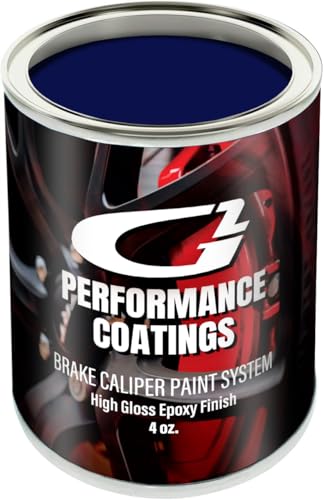 G2 High Temperature Brake Caliper Paint Kit - High Gloss, Wear and Heat Resistant, Epoxy Paint System - Dries Hard, No Flaking or Fading (Midnight Blue) - color: Midnight Blue