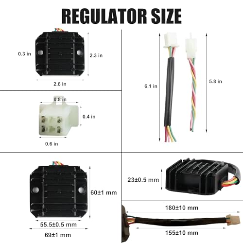 Universal 12V 4-Wire Full-Wave Voltage Regulator Rectifier - Compatible with GY6 Scooters, ATVs, UTVs, Golf Carts, Lawn Mowers, Dirt Bikes, Motorcycles, and DIY Engines (Magneto up to 100W)