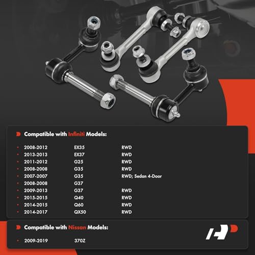 A-Premium Front & Rear Sway Bar Link Stabilizer Bar End Link Kit