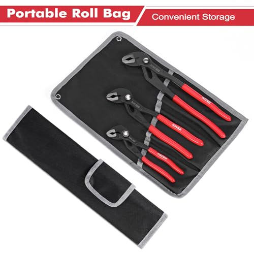 3piece Water Pump Pliers Set 8/10/12 inch Non-Slip Grip Pliers for Repairs Adjustable Plier Tool - size: 8/10/12 inch