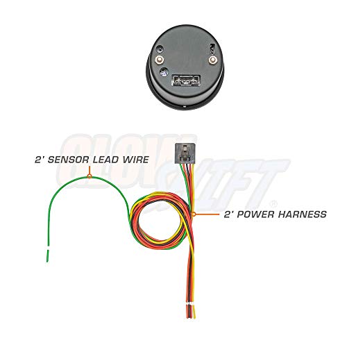 GlowShift Tinted 7 Color 10,000 RPM Tachometer Tach Gauge, 2-1/16" 52mm