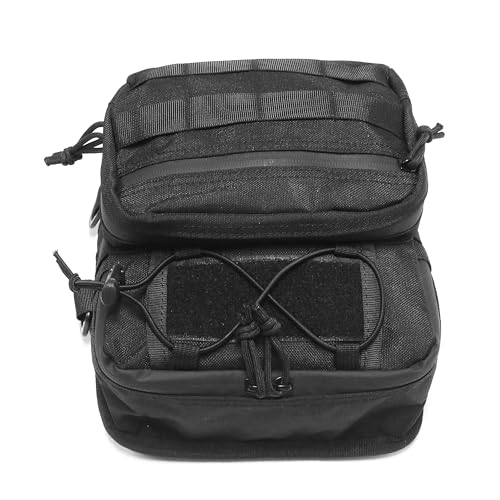 MZS Motorcycle Handlebar Bag, 6.5L Dual Use Molle Pouch Black - size: 6.5L