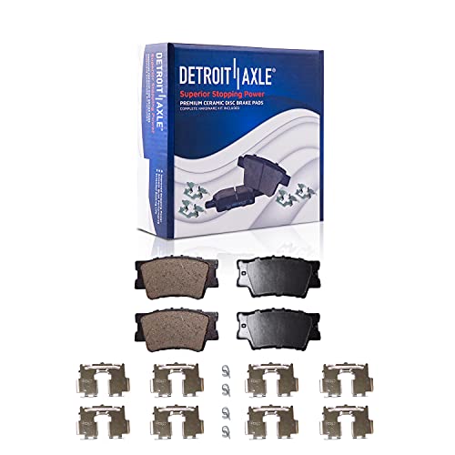Detroit Axle - Rear Driver Side Disc Brake Caliper Ceramic Brake Pads - size: 3BP3700909/Kit