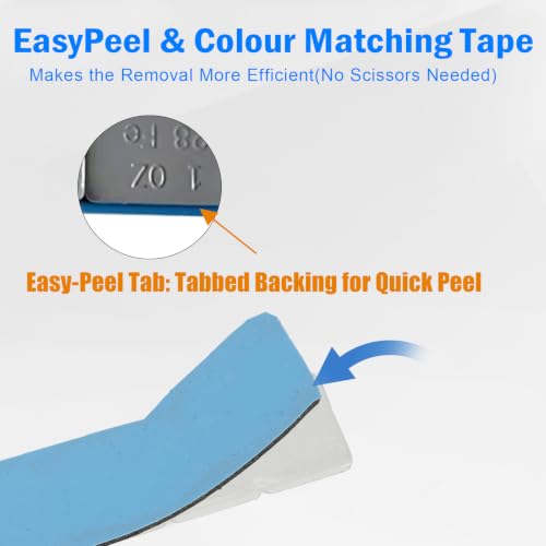 1oz Stick on Wheel Weights, Adhesive Tire Balancing Weights 144pcs - color: Grey
