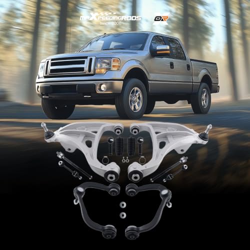 maXpeedingrods 12Pcs Front Upper Lower Control Arms for Ford F-150 2005 4WD, K80306 K80403 Suspension Kit with Sway Bar Link Outer Inner Tie Rods Boots - size: 12PCS
