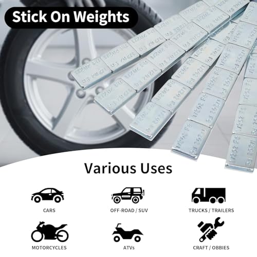 Eisen Stick on Adhesive Wheel Weights, 1/2oz, 144pcs, Grey, Zinc