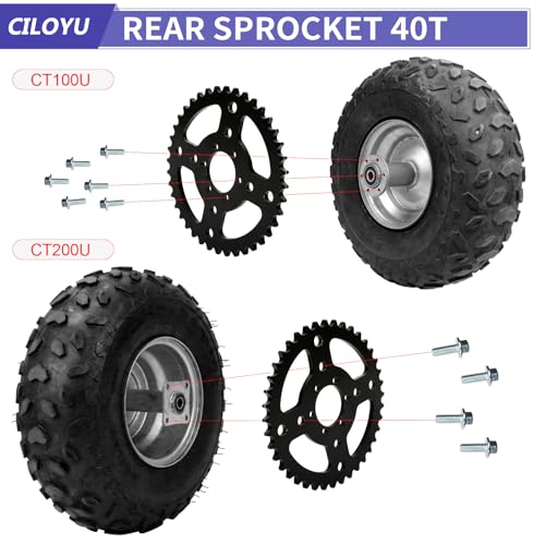 Mini Bike Sprocket 40T 40mm Bore with 420 Chain for CT100U CT200U - color: Black
