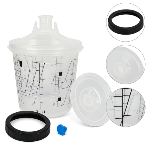 Disposable Paint Spray Gun Cup System, 400ml / 13.5oz (450ml / 15.2oz Max) - size: 400ml / 13.5oz, style: 50 Count