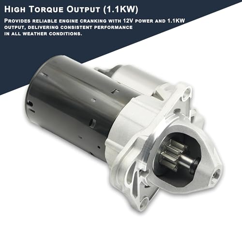 55576954 Starter Motor Compatible with Chevrolet Cruze 2011-2016 Sonic 2012-2015 Trax 2013-2015 ENCORE 2013-2016 L4 1.4L 12V 1.1KW 12 Teeth Clockwise Replaces OE 1036501