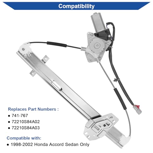 Obaee Window Regulator with Motor Front Right Passenger Side, OE 741-767 - size: Front Right Passenger Side