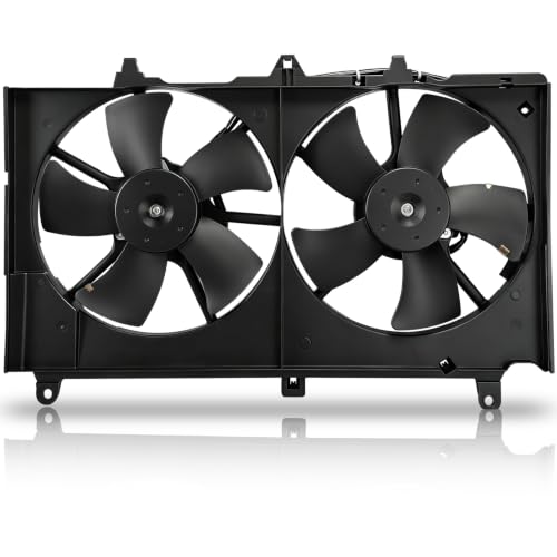 Engine Cooling Radiator Fan Assembly Fit for nfiniti G35 2003-2007 V6 3.5L, Nissan 350Z 2003-2007 V6 3.5L, Reference Number 620429, 631210, 620980, 75628, 21481CD000, 21481CF40B - size: 620429, 620980