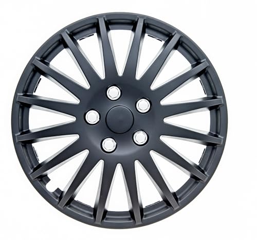 Akcsport Premium Hubcaps Wheel Covers for Toyota Nissan Kia Volkswagon 15 inch to 17 inch (Racing Matte Black, 16 inch) - size: 16 inch, style: Racing Matte Black
