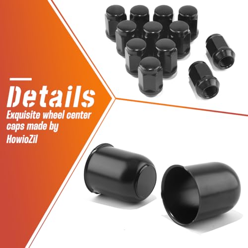 2 Pack 3.19" Push Through Trailer Wheel Center Caps & Lug Nuts - color: Matte Black