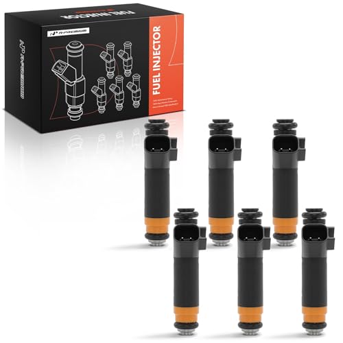 A-Premium 1 Hole Fuel Injectors Set of 6 Compatible with Ford
