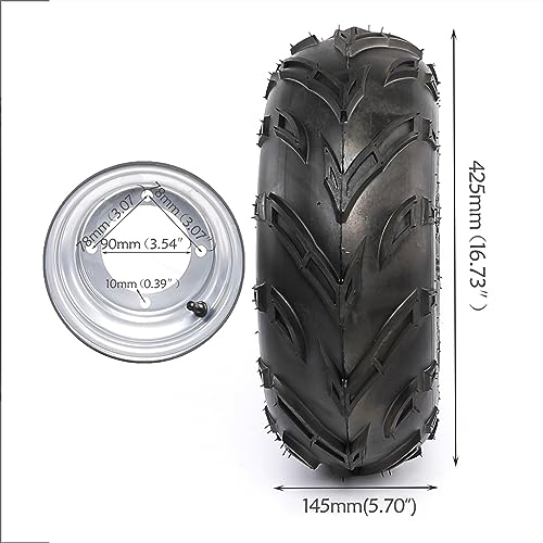 2PCS 16x8-7" Tires and Rims 4x 110mm Wheel Rim Tire & Inner Tube for ATV Go Kart Quad Bike Mini Bike Buggy Ride on Mowers 4 Bolt Pattern - color: 2 Pack 16x8-7 Wheels