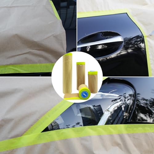 Tape and Drape, Paint Masking Paper, 4 Size 200feet, 6",12",18",24" - size: 6",12",18",24"