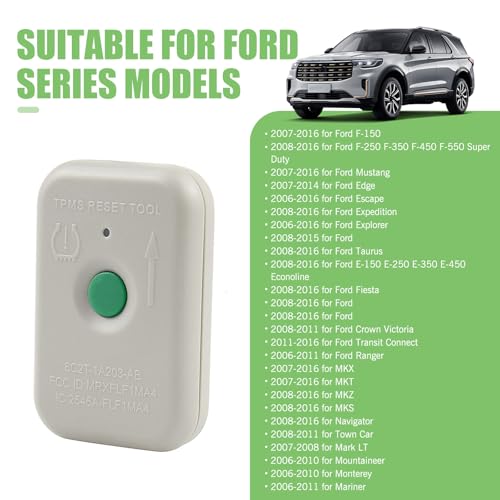 TPMS Relearn Tool, Automotive Tire Pressure Monitor Sensor Activation Reset Tool, Pressure Monitor System Reset Tool Replacement TPMS19, Compatible with Ford Cars (White)