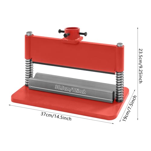 12" Press Brake Attachment, 12/20T Hydraulic Press Tool, Metal Bending Die, Sheet Metal Brake, 3/16in Thickness, Non-Slip Steel Bender, for Workshop Garage, Metalworking, DIY Fabrication - color: Red