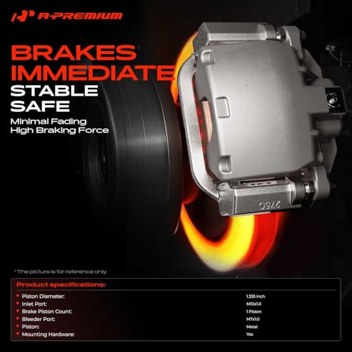 A-Premium Rear Left Driver Disc Brake Caliper with Bracket