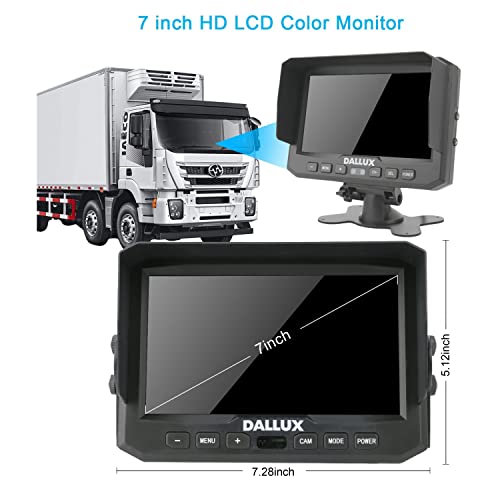 Truck Bus Digital Wireless Backup Camera Monitor System Kit, 7 inch DVR Monitor+HD IP69K Waterproof Night Vision Rear View Reverse Camera for Van Trailer 5th Wheel Pickup RV Campers Motor Home Boat - size: W01
