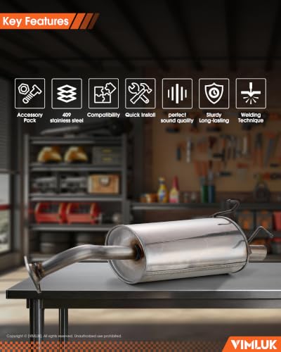 Exhaust Muffler Compatible with 2012-2014 Honda CR-V (VK-CRV4) - size: 2012-2014 Honda CR-V 2.4L