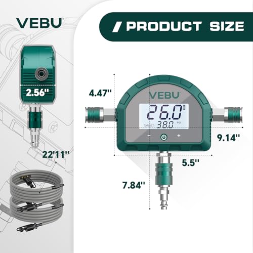 4 Tire Inflation System, Auto Shut Off 4 Way Tire Inflation & Deflation Hose Kit with Preset Memory & Digital Display,Works with Your Air Compressor for Trucks, SUVs, RVs - style: Tire Deflation Inflation Controller+Hose