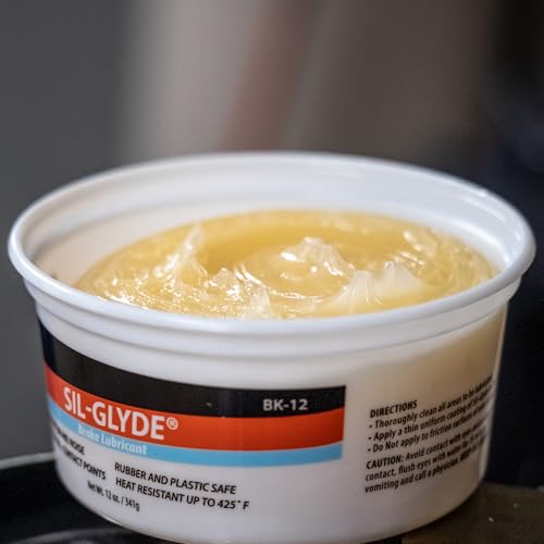 AGS Automotive Solutions SIL-Glyde 12 oz Tub Silicone Based Brake Assembly Lubricant for Eliminating Disc Brake Squeal - Moisture Proof, Heat Resistant, Rust and Corrosion Protector - size: 12oz