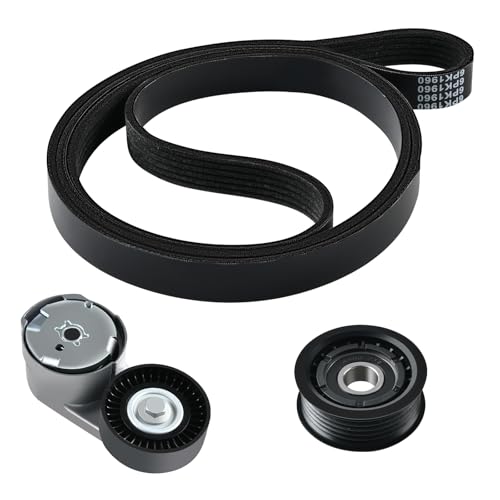 Tecoom Vehicle Serpentine Belt Tensioner Idler Pulley Set Fit for Dodge Journey 13-19, Avenger 13-14, Grand Caravan 11-16, for Chrysler Town & Country 11-16, 200 12-14, Ram C/V 12-15 3.6L 90K39282D - size: 90K-39282D