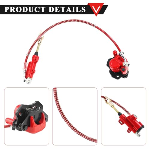 PRO BAT Rear Brake Master Cylinder Caliper Assembly - color: red