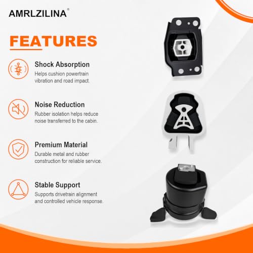 Engine Motor Transmission Mount Kit for Ford Fusion 2013-2016 - size: 2013-2016 Ford Fusion S/SE 2.5L